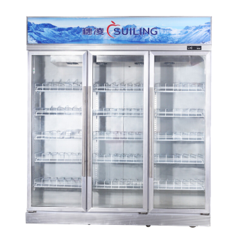 穗凌（SUILING）风冷商用大冰柜 三门冷藏立式饮料分储冷柜 高配玻璃门保鲜展示柜LG4-1860M3W