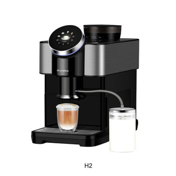 咖博士（Dr.coffee）咖啡机 全自动咖啡研磨冲泡一体机 H2黑色 自动打奶泡自清洁智能APP互联触控操作玛斯特