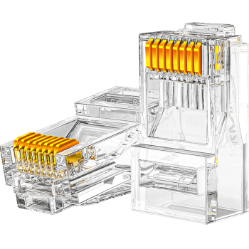 山泽 六类网线水晶头 6类RJ45千兆网络接头 工程级电脑网线连接器 Cat6镀金水晶头 100个 WL-6100