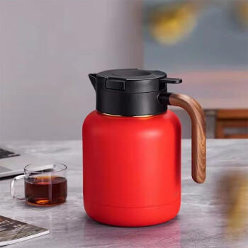 尚明焖茶壶大容量家用闷茶纯钛过滤陶瓷涂层内胆 MC'01-1.5L红色