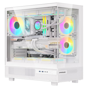 FPMAX时空Crystal Z8海景房机箱ATX主板游戏电脑台式机支持快拆270°海景房360水冷 白色