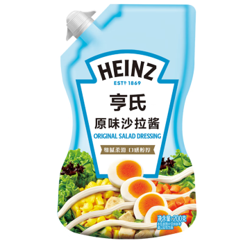亨氏(Heinz) 沙拉酱 原味沙拉酱 蔬菜水果沙拉寿司酱 200g袋装