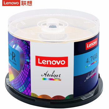 联想（Lenovo）DVD-R 光盘/刻录盘 16速4.7GB 台产档案系列 桶装50片 空白光盘 商用