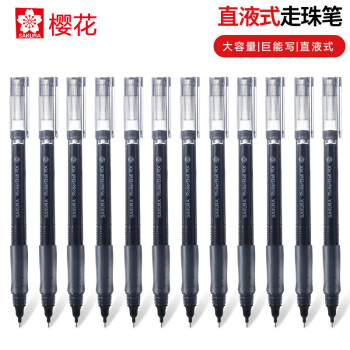 樱花(SAKURA) 中性笔 XRBN105C#49 直液式走珠速干签字笔大容量商务办公水笔 0.5mm（黑色）整盒12支