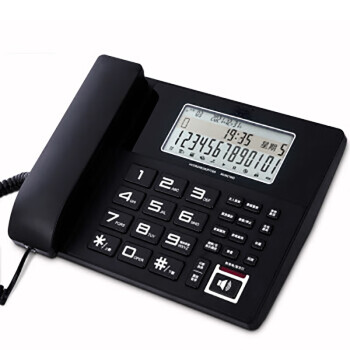 deli 得力 799电话机 固定座机 办公家用 大屏幕来电显示 4G内存卡 通话录音座机 黑色