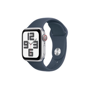 Apple/苹果 Watch SE 2023款智能手表GPS+蜂窝款40毫米银色铝金属表壳风暴蓝色运动型表带M/L MRGN3CH/A
