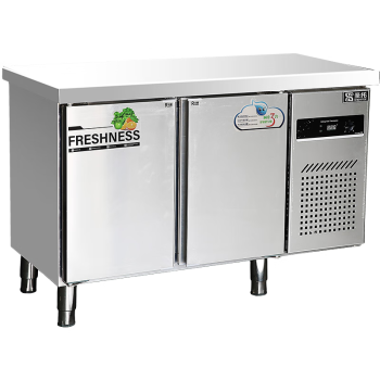 圣托（Shentop）卧式保鲜冷藏工作台 双开门操作台冰箱商用 1.2米不锈钢水吧平冷柜 STLN-TC12