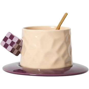 JEKO&JEKO咖啡杯陶瓷马克杯喝水杯子高颜值伴手礼情侣对杯女士 300mL紫色