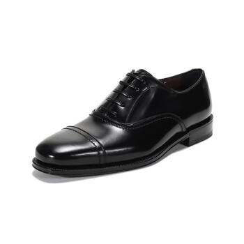 Salvatore Ferragamo菲拉格慕 男士SEUL系列黑色皮革系带皮鞋 0725238 6.5 EEE码 1号会员店