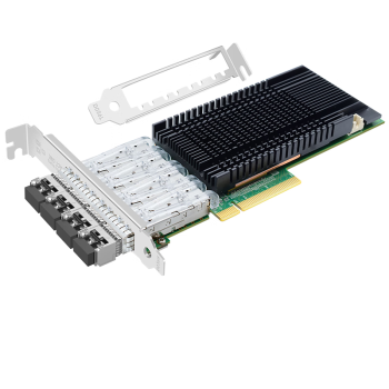 EB-LINK intel 82599芯片PCI-E X8万兆四口光纤网卡含SFP+10G多模光模块服务器网络适配器支持融合存储
