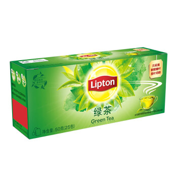 立顿绿茶50g（ 25包*2克/盒 ）袋泡茶叶包 高端酒店接待客户饮品