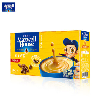 麦斯威尔（Maxwell House）奶香速溶咖啡60条（780克/盒）（新老包装交替发货）