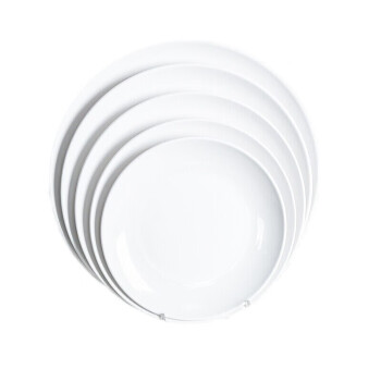 盛明达  密胺盘子白色鱼盘自助餐碟子托盘火锅餐盘备菜盘 12英寸