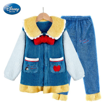 迪士尼disney睡衣套装儿童珊瑚绒睡衣女孩女童家居服套装睡袍冬季加绒