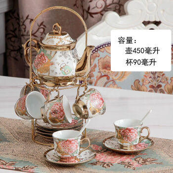 润韵嘉20件套茶具陶瓷咖啡杯花茶英式下午茶具套装复古结婚礼品水杯