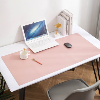 JT-COM 单色粉色（双面） 80*40CM皮革鼠标垫女生电脑桌垫儿童学习桌垫书桌垫