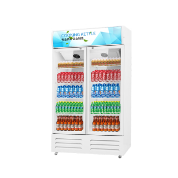 雪族（COOKING KETTLE）展示柜冷藏大容量饮料柜冰柜商用保鲜超市玻璃门冰箱啤酒柜立式双门下机组风直冷