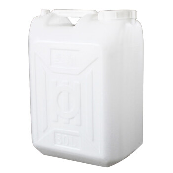 冰悦白色加厚储水桶 30L 油壶瓶子方桶手提带盖酒桶
