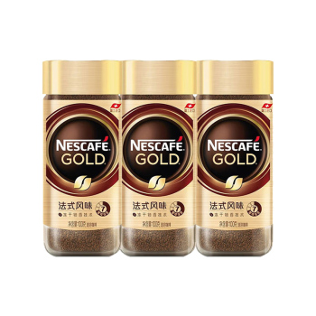 雀巢（Nestle）瑞士金牌速溶冻干黑咖啡原装进口0糖0脂低卡*健身燃减原味100g*3