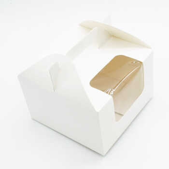 畅宝森 全白 手提4格 马芬纸杯蛋糕盒开窗打包盒 内含30个 JR1