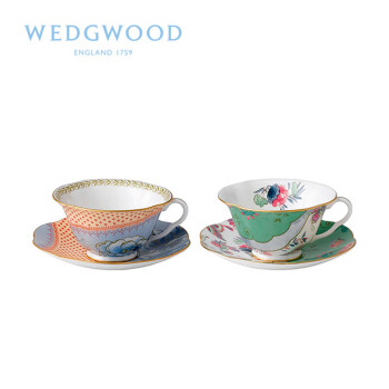 WEDGWOOD威基伍德 花间舞蝶两杯两碟套装 骨瓷欧式精致双人下午茶咖啡具