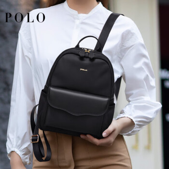 POLO双肩包女轻便背包IPAD电脑包时尚休闲书包通勤包包女包生日礼物