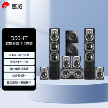 惠威（HiVi） D50HT+Sub10G 音响音箱 家庭影院组合7.2声道落地式高保真HIFI客厅音箱 需搭配功放
