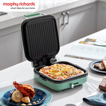 摩飞（Morphyrichards）电饼铛家用早餐机小型多功能煎烤锅轻食面包吐司压烤机华夫饼机 MR8600绿色 