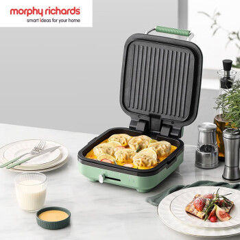 摩飞电器（Morphyrichards）电饼铛家用早餐机小型多功能煎烤锅轻食面包吐司压烤机华夫饼机 MR8600清新绿