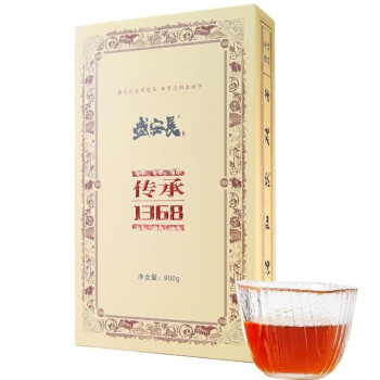盛安长泾阳茯茶传承1368黑茶金花茯砖茶叶陕西西安特产 糯香味900g