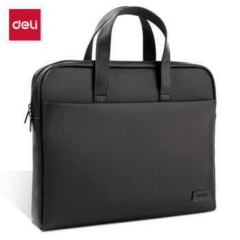 得力（deli）手提袋/会议包/事务包/商务拉链袋电脑公文包便携 黑色BG102-09