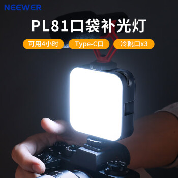 纽尔（NEEWER）PL81口袋灯双色温LED补光灯小型便携摄影灯手机笔记本电脑夹直播自拍视频会议办公拼接灯