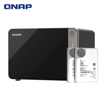 威联通（QNAP）TS-AI642 六盘位八核处理器nas网络存储（含企业硬盘16T*2)