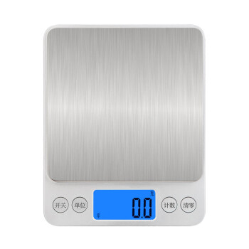 金妙帝衡电子称家用厨房食物秤不锈钢克重称烘焙秤加大版中文电池3kg/0.1g