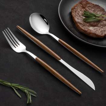 拜格（BAYCO）不锈钢西餐牛排刀叉勺 餐叉餐勺餐刀西餐餐具套装 3件套BX4560