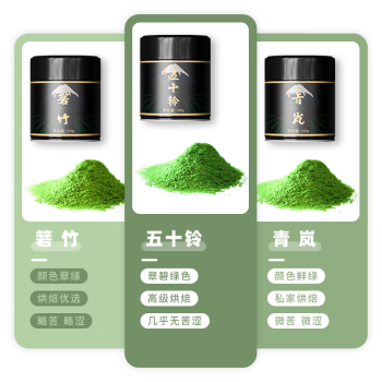 和风宇治抹茶粉箬竹50g/罐日本式纯抹茶粉0添加咖啡烘焙茶道用点茶