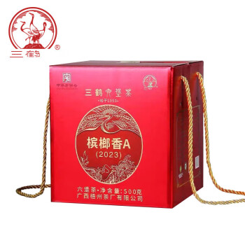 三鹤六堡茶【槟榔香A】2018年特级散茶500g盒装广西梧州特产