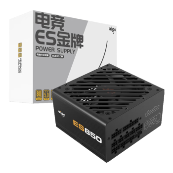 爱国者（aigo）电竞ES850W ATX3.0金牌全模组 黑色 台式机电脑主机电源（80PLUS金牌/原生PCIE5.0/大单路12V）