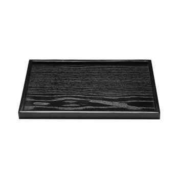 梵蒂威仕日式黑色木质托盘长方形酒店端菜托盘 黑色平盘35*24cm
