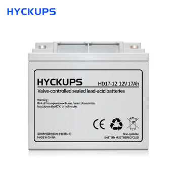 hyckups恒源创科 UPS电源主机专用蓄电池  12V17AH免维护阀控封闭式蓄电池