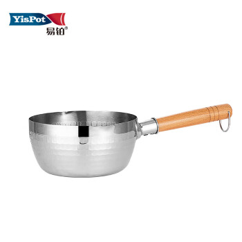 易铂 18cm小奶锅炖汤煲汤锅 奈良雪平锅（430食品级不锈钢）YP-9017