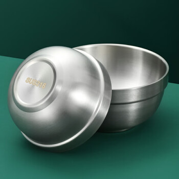 科保盾（kebadung）商用双层防烫316不锈钢碗学生汤碗食堂饭碗 口径18cm深8.8cm