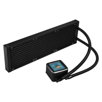 先马（SAMA）XW360无风扇黑色方屏一体式CPU水冷散热器 2.8英寸自定义LCD显示屏幕/专属软件/大铜底/高性能冷排