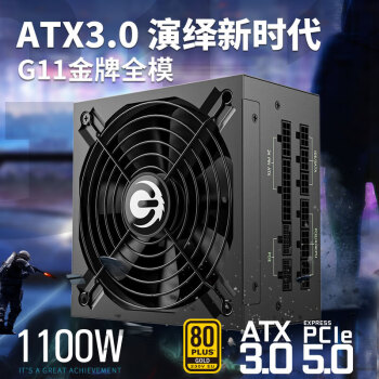 华硕额定1100W G11金牌全模电源（ATX3.0标准/自动启停/全电压/单路12V/PCIE5.0供电）
