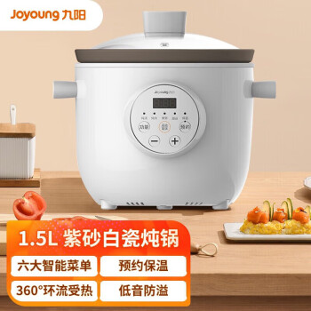 九阳（Joyoung）炖锅可炖汤炖肉煮粥甜品预约保温1.5L迷你白瓷电炖锅小电锅DGD1505AM