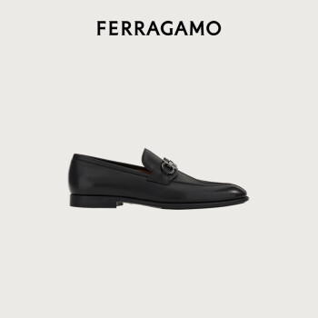 菲拉格慕（Ferragamo）男士黑色便士乐福鞋 0762636_3E _100/46 礼物送男友