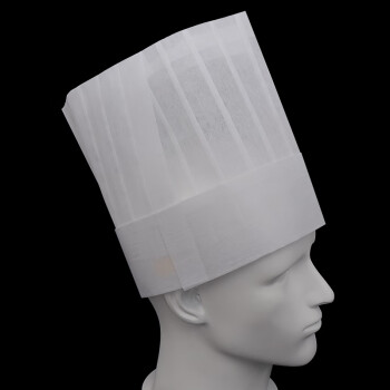 茶花一次性无纺布加厚厨师帽 20顶/包 23*29cm餐厅可调节白色平顶帽