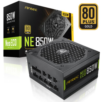 安钛克 Antec NE850金牌全模组/全日系电解电容/配Pcle16Pin电源线/风扇启停/电脑主机电源850W