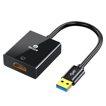 毕亚兹 USB转HDMI转换器转接头 投影仪接口连接线 笔记本外置显卡电脑连接电视高清同屏线视频扩展 ZH160
