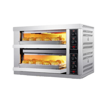苏勒 大型烘培商用电烤箱燃气大容量热风循环专业风炉二层二盘双层披萨 旋钮基础款二层二盘烤箱